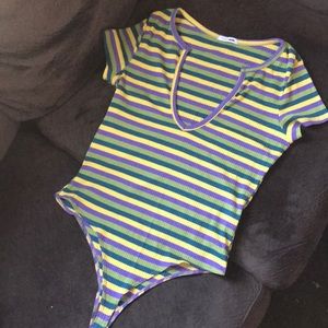 Fashion Nova stripped bodysuit t